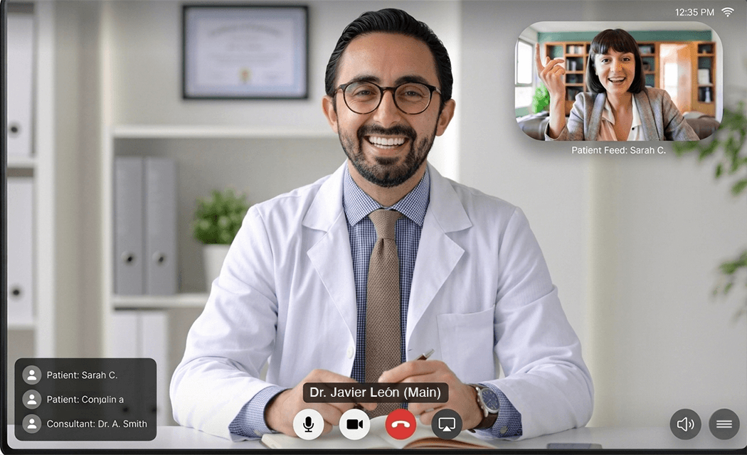 Doctor providing teleconsultation